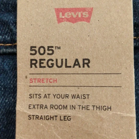 Levi's 505 Men's Blue Jeans Regular Stretch. Size W42/32 - Picture 9 of 9